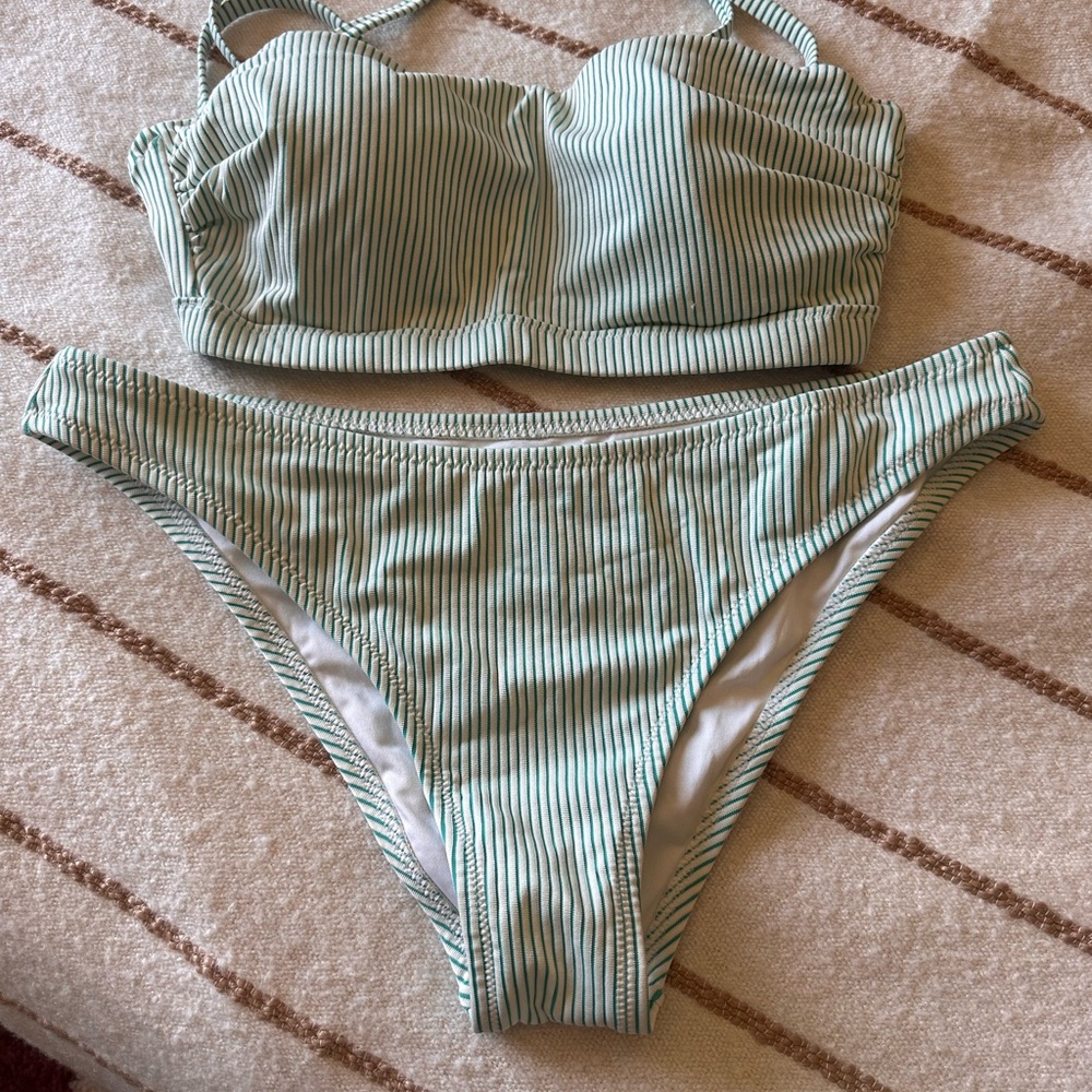 Shade and Shore Stripped Bikini Set